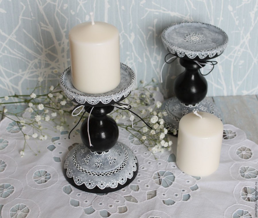 Декорирование подсвечников