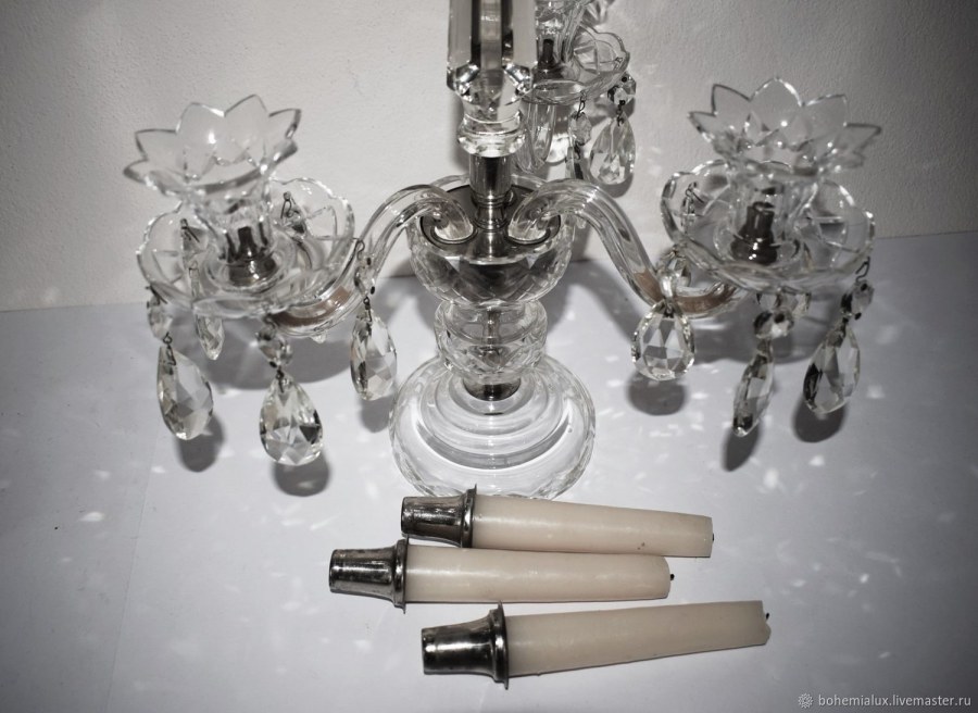 Хрустальный подсвечник трехрожковый