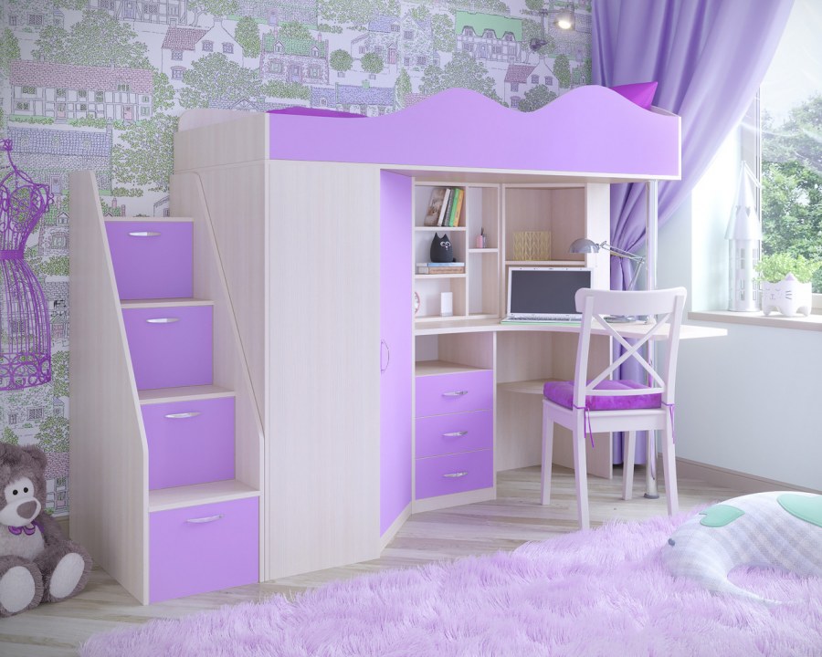 Кровать-чердак Пионер 1 ЯРОФФ
