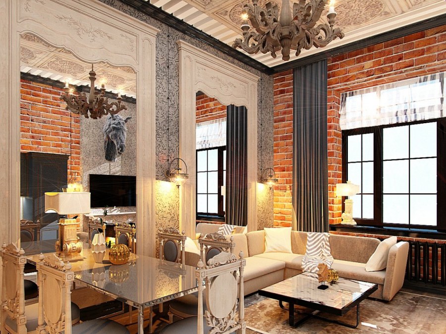 Лофт и Ампир в интерьере