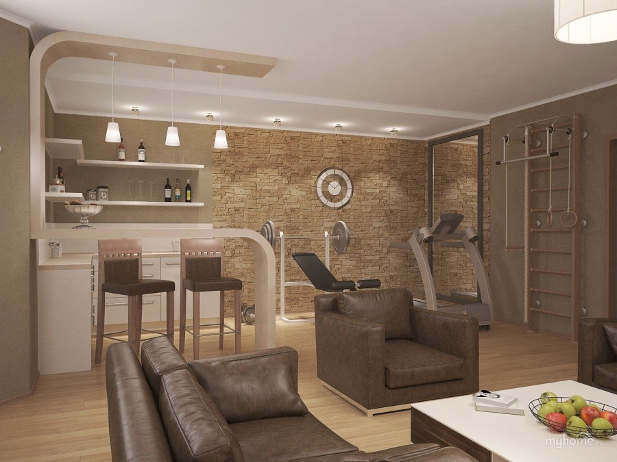 Студия на цокольном этаже