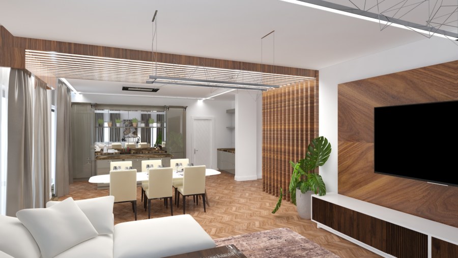 Визуализация интерьер спальни без кровати