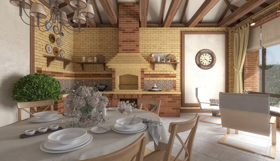 Интерьер беседки в русском стиле