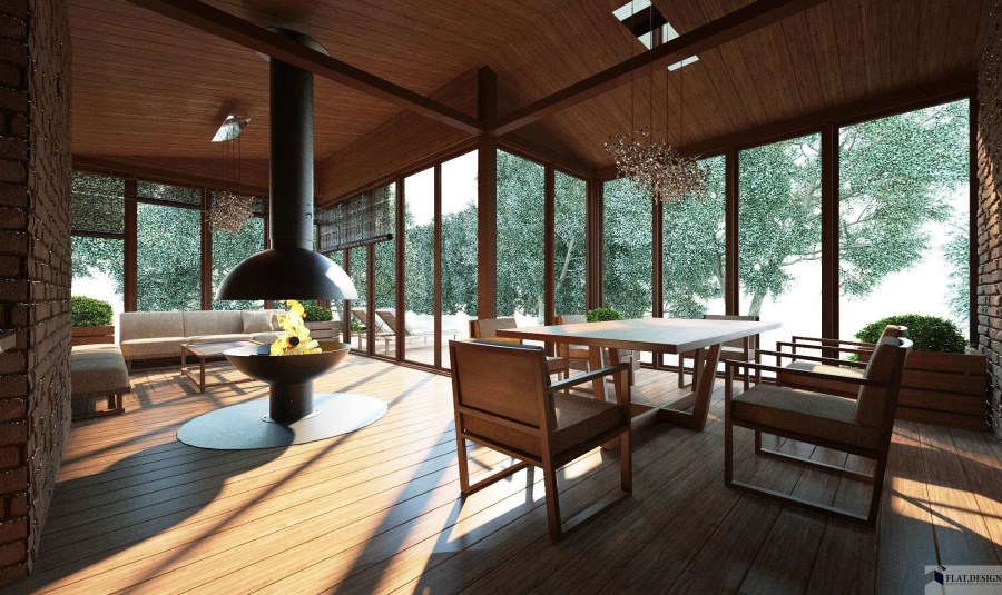 Интерьер зимней беседки