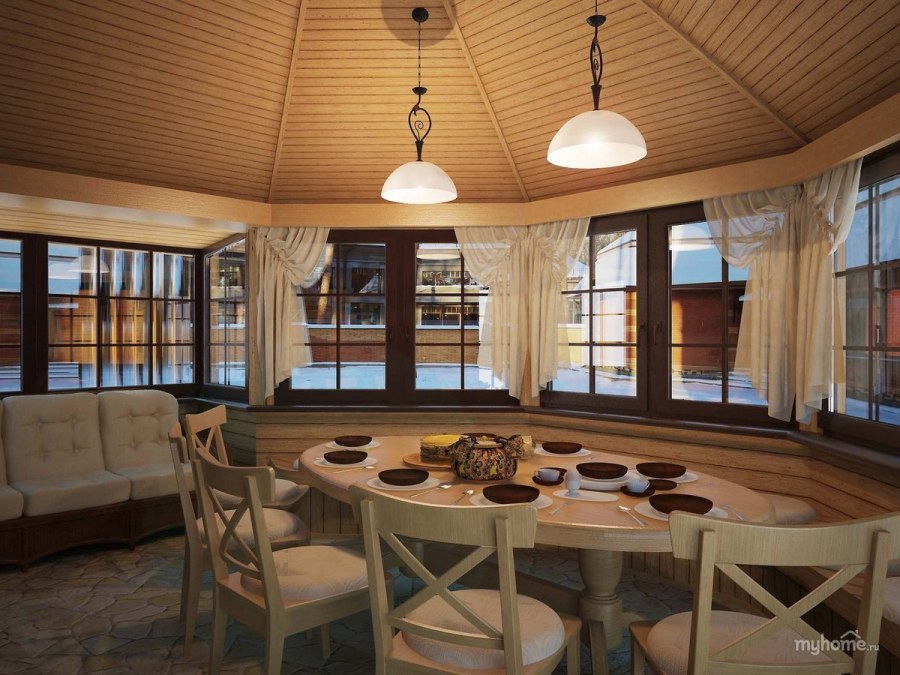 Интерьер закрытых беседок