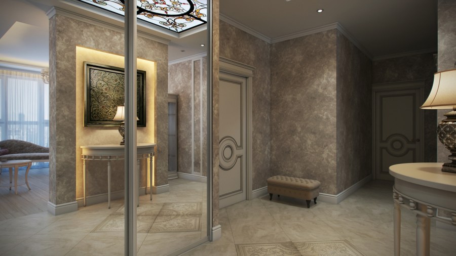 Встроенные шкафы в прихожей фасады фактурная штукатурка