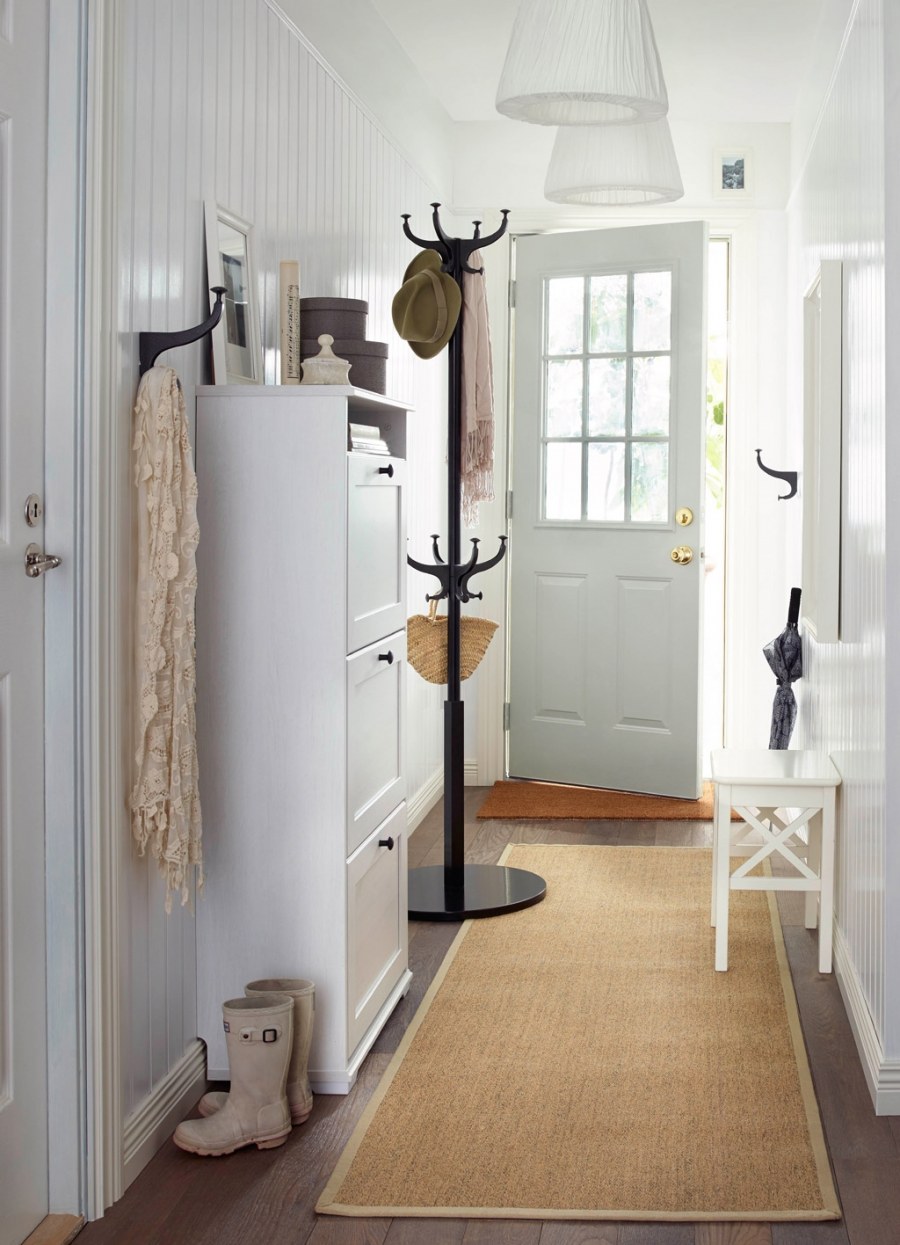 Маленькая белая прихожая икеа