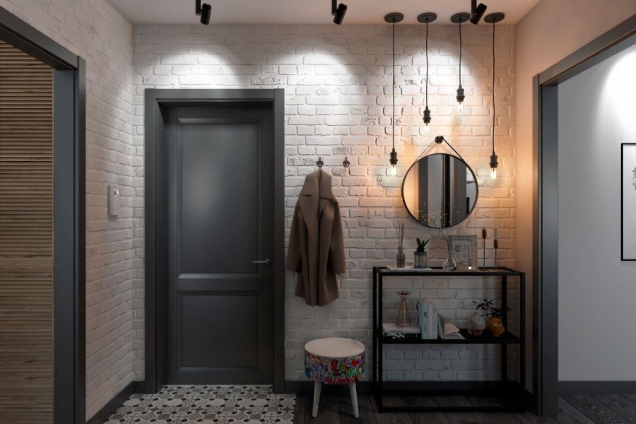 Прихожая в стиле Сканди лофт