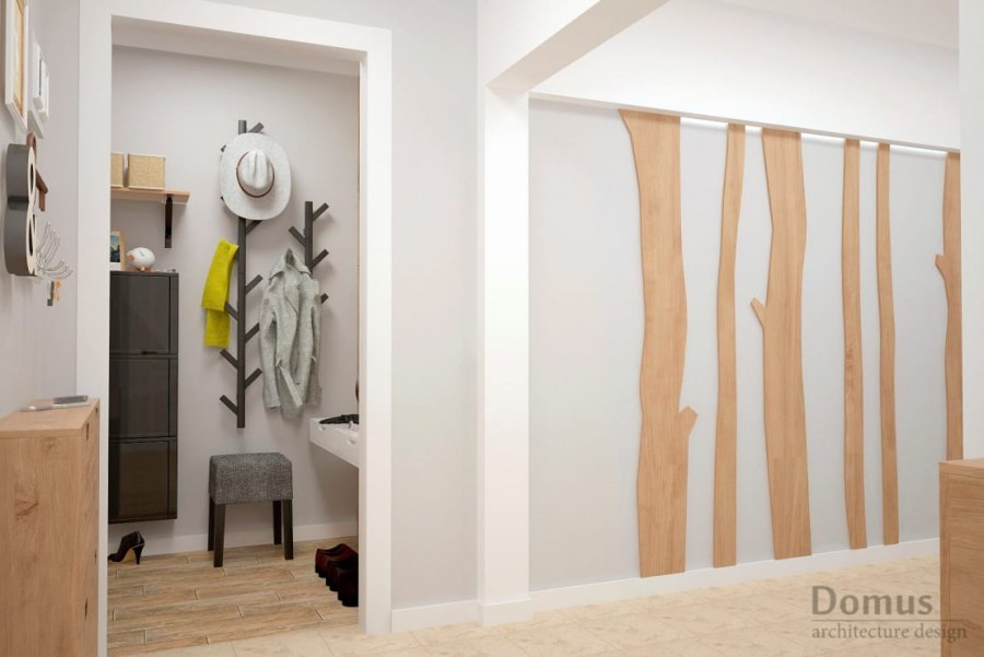 Прихожая Скандинавский стиль декоративная штукатурка