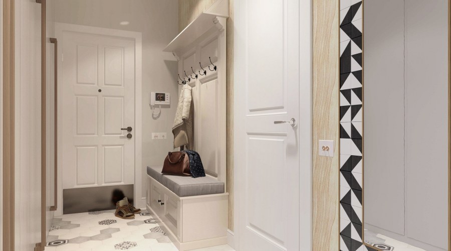 Маленькая прихожая в скандинавском стиле