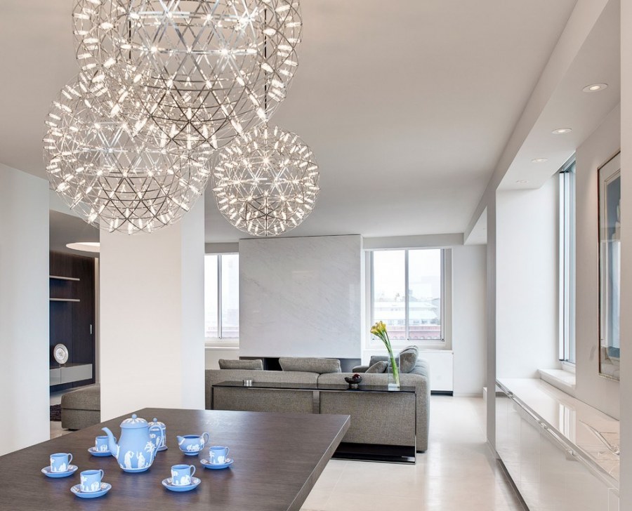 Современные люстры в интерьере