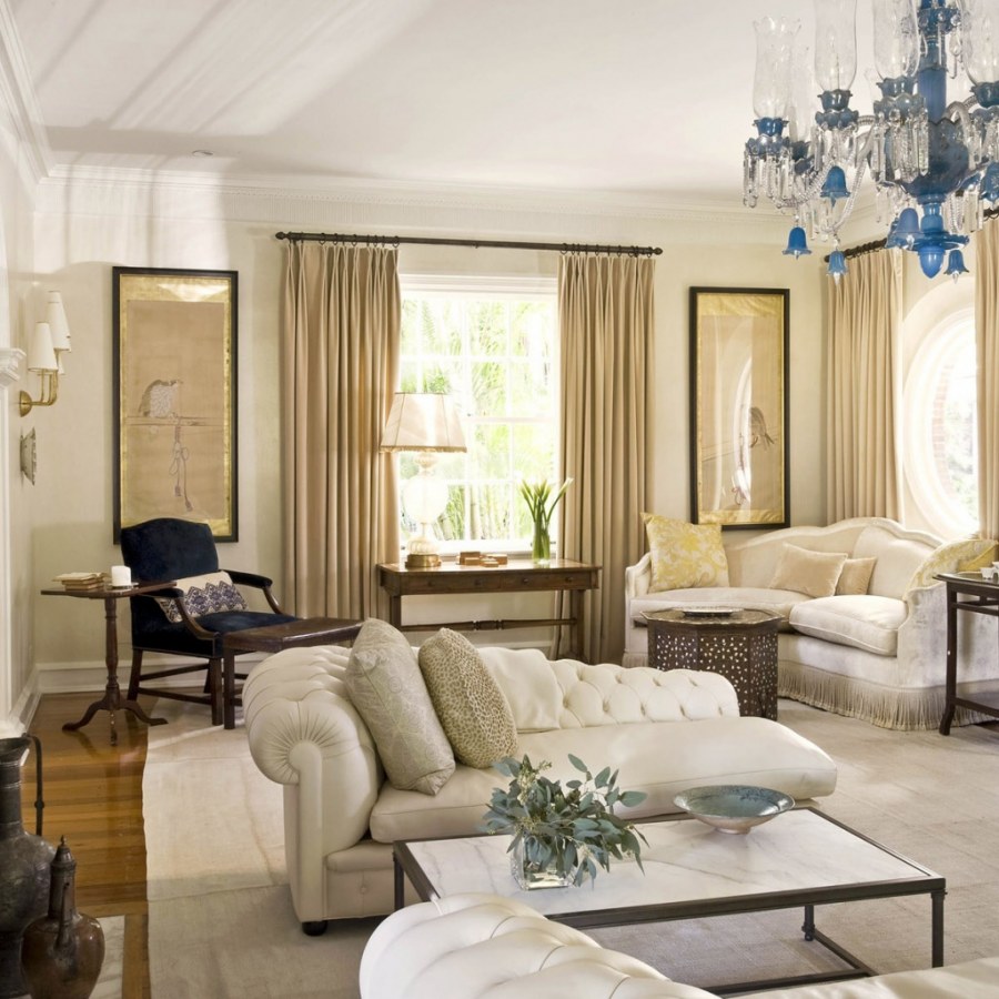 Гостиная в голубых тонах