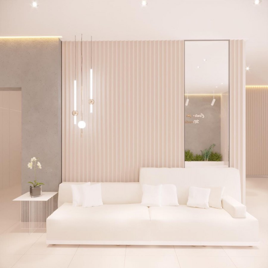 Гостиная в лавандовом цвете