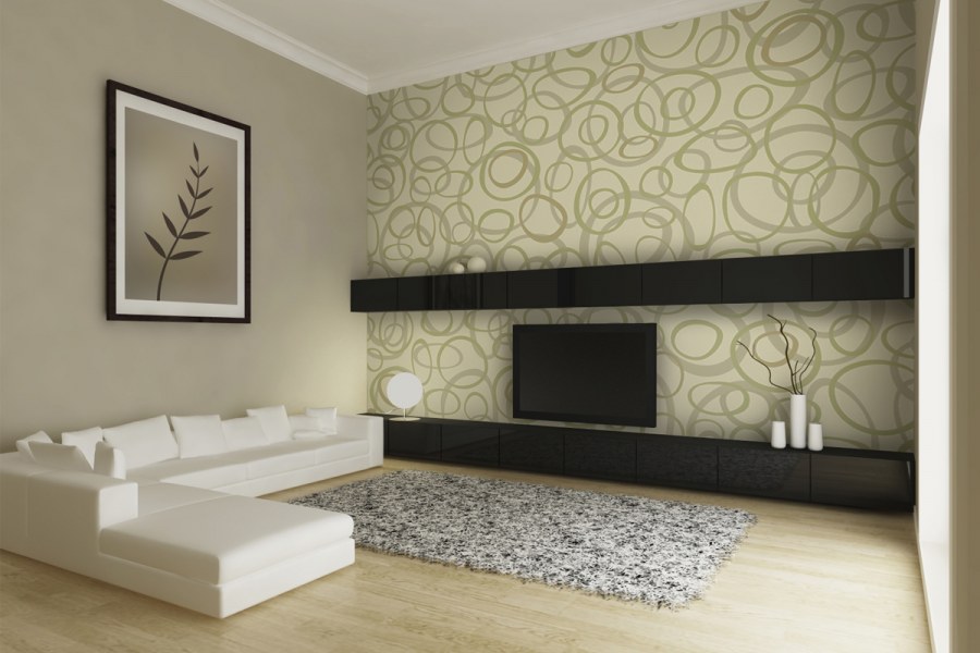 Стильные обои для зала