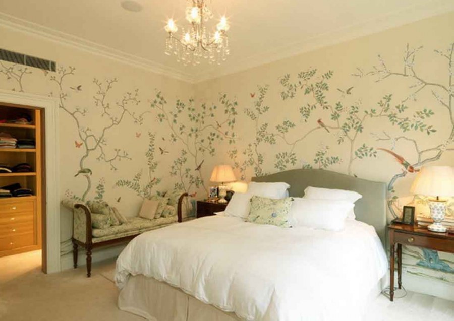 Расцветка обоев для спальни