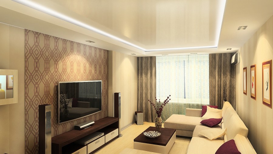 Обои для зала в квартире хрущевке