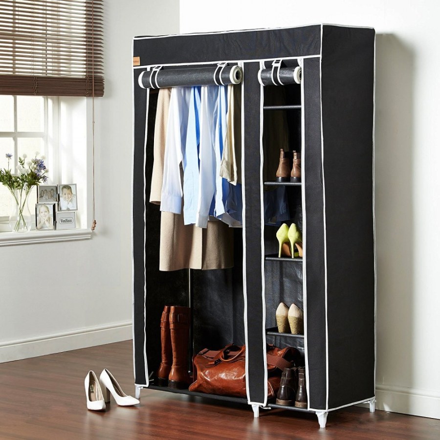 Тканевый шкаф Storage Wardrobe 130x45x175 см черный