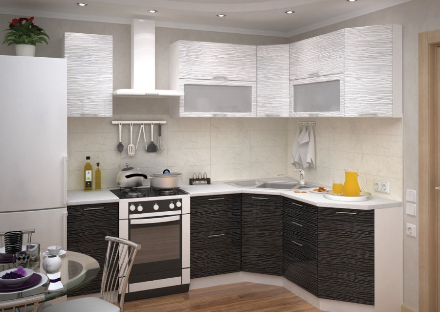 Кухня "Валерия-м страйп" черная