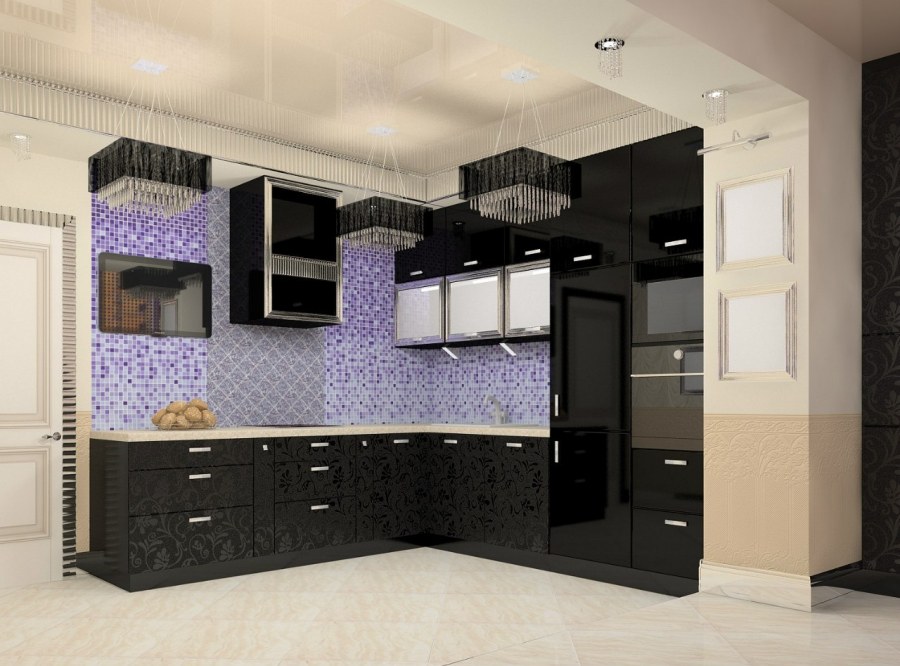 Интерьер угловой кухни