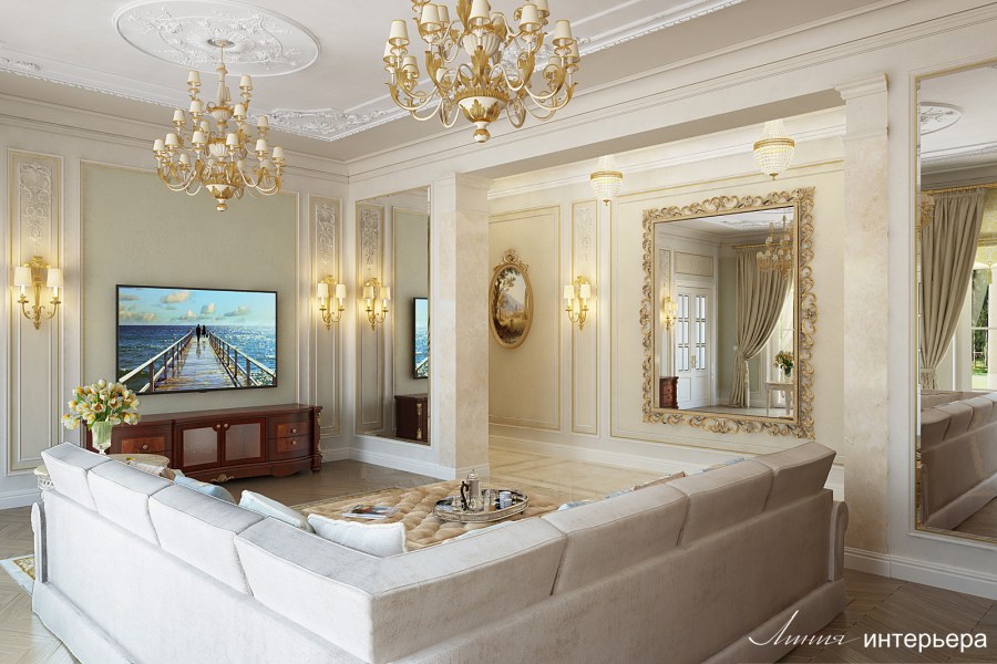 Классический интерьер в светлых тонах