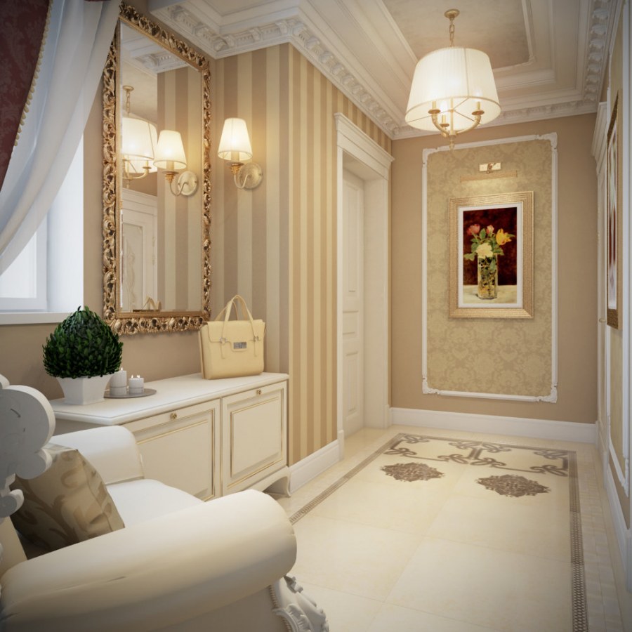 Дизайн кухни в классическом стиле в светлых тонах