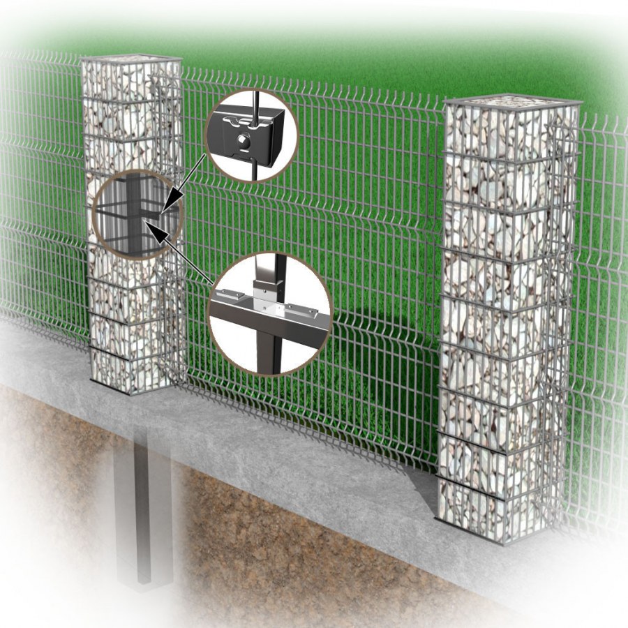 Забор мет штакет габион