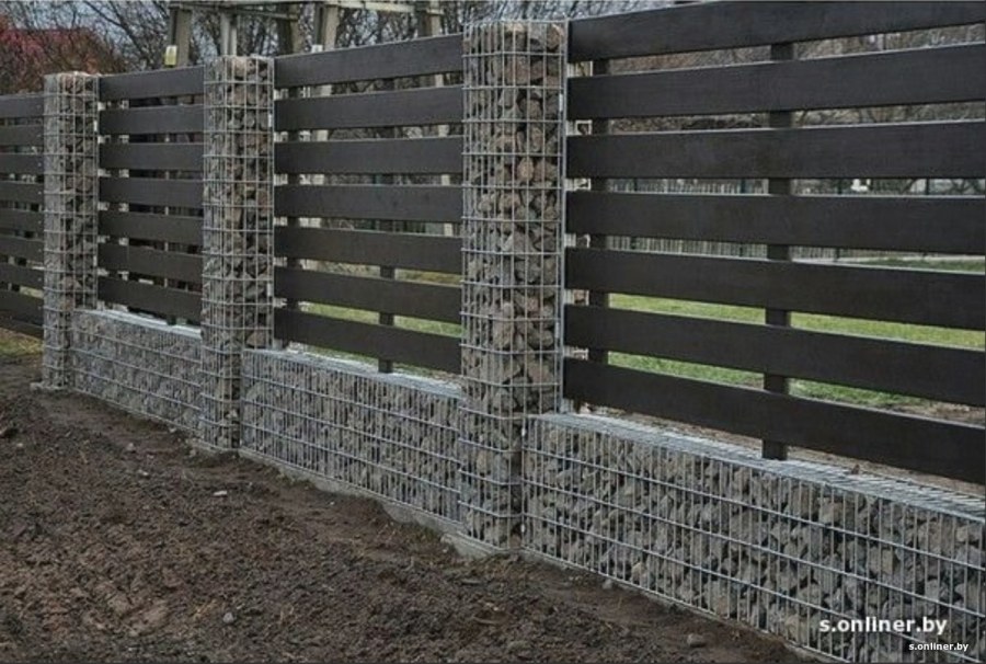 Столбы габионы для забора