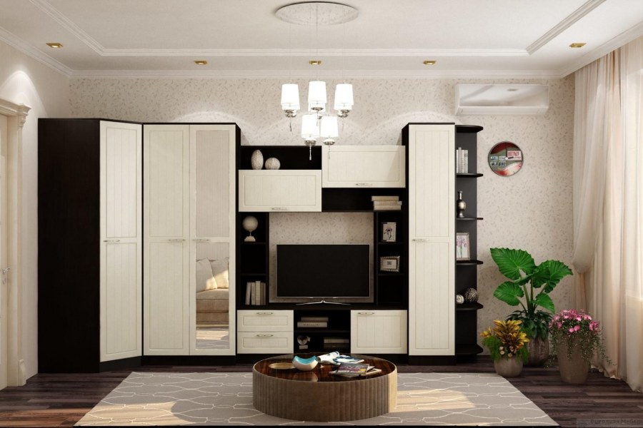 Стенка "Лира" (белая шагрень)