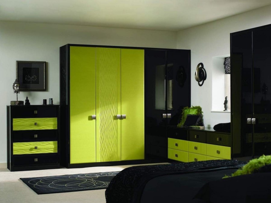 Спальня лаймового цвета