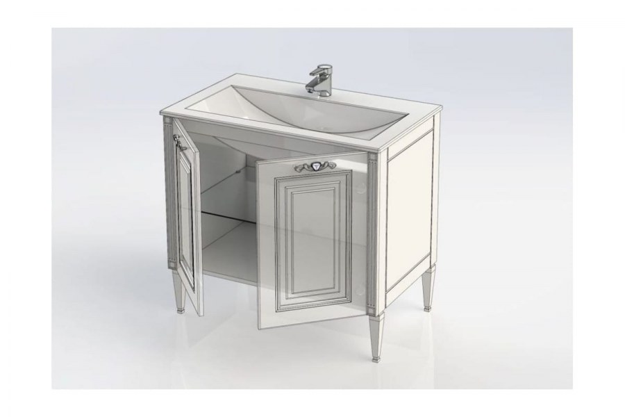 Aquanet Паола 120 белый/серебро