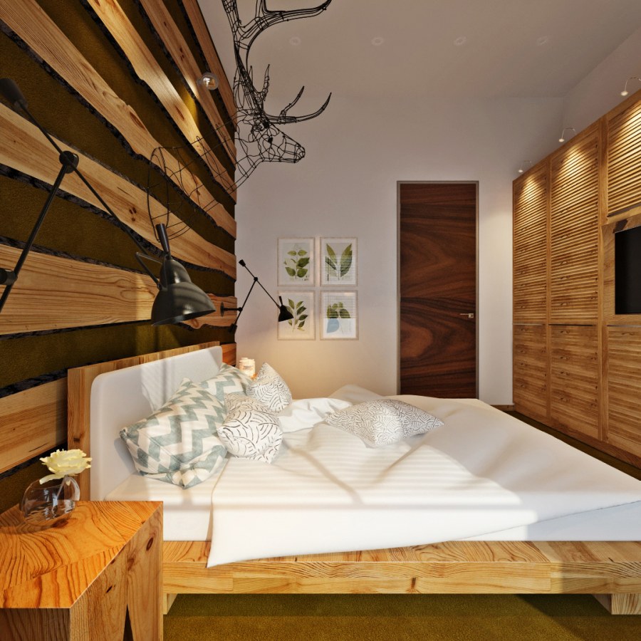 Бамбук в интерьере спальни