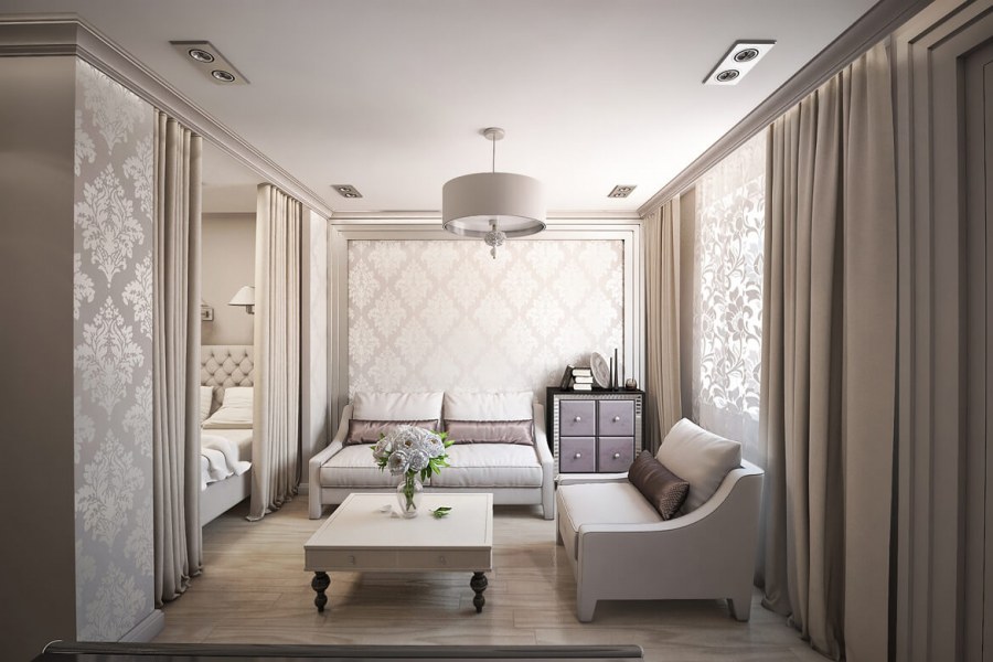 Спальня гостиная современная классика