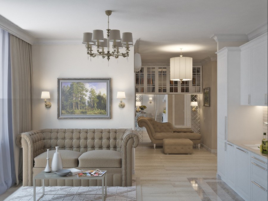 Однушка в стиле современной классики