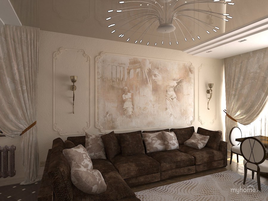 Однокомнатная квартира в классическом стиле