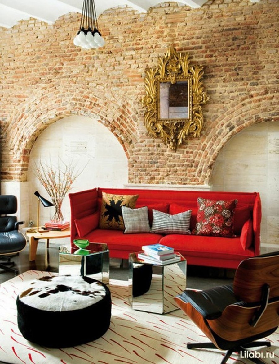 Кирпич в декоре интерьера