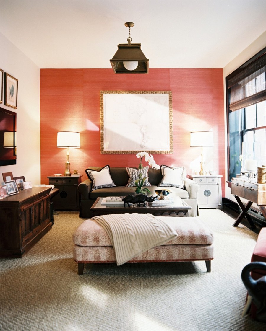 Коралловые стены в интерьере