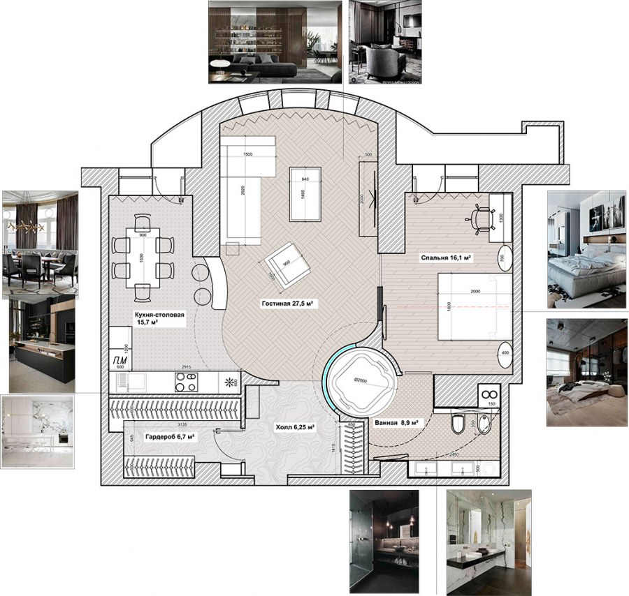 Дизайнерский план квартиры