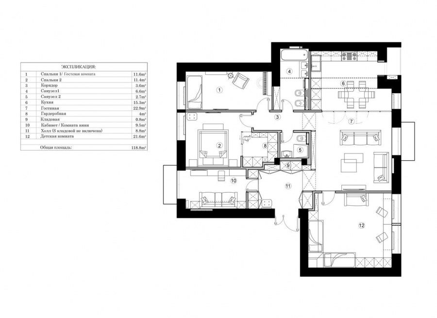 Планировки однушки 40 м2