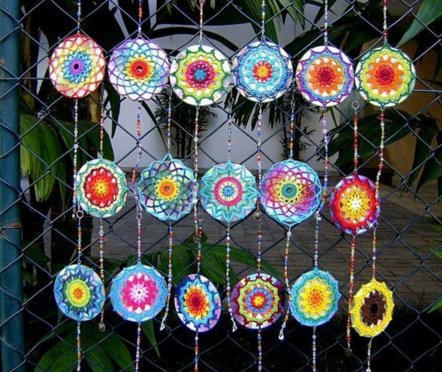 Декор для сада из дисков