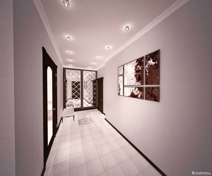 Коридор в фиолетово зеленом цвете