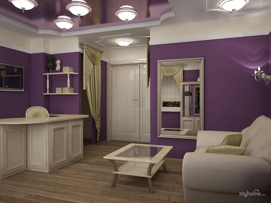 Фиолетовый коридор в квартире