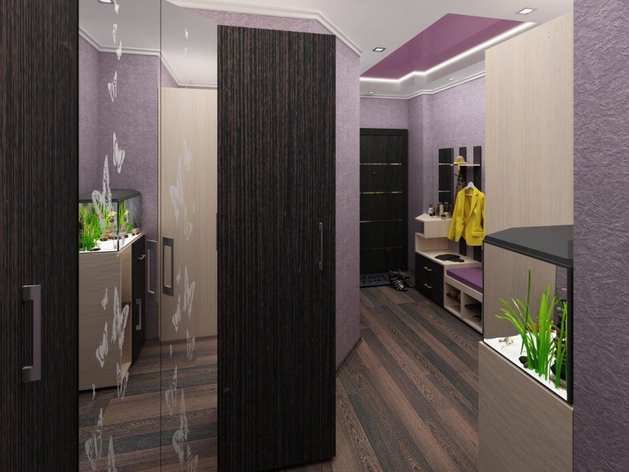 Прихожая лавандового цвета