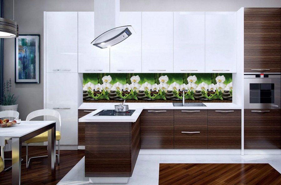 Кухонный фартук АБС Орхидея белая (600*3000*1,5мм) Европа