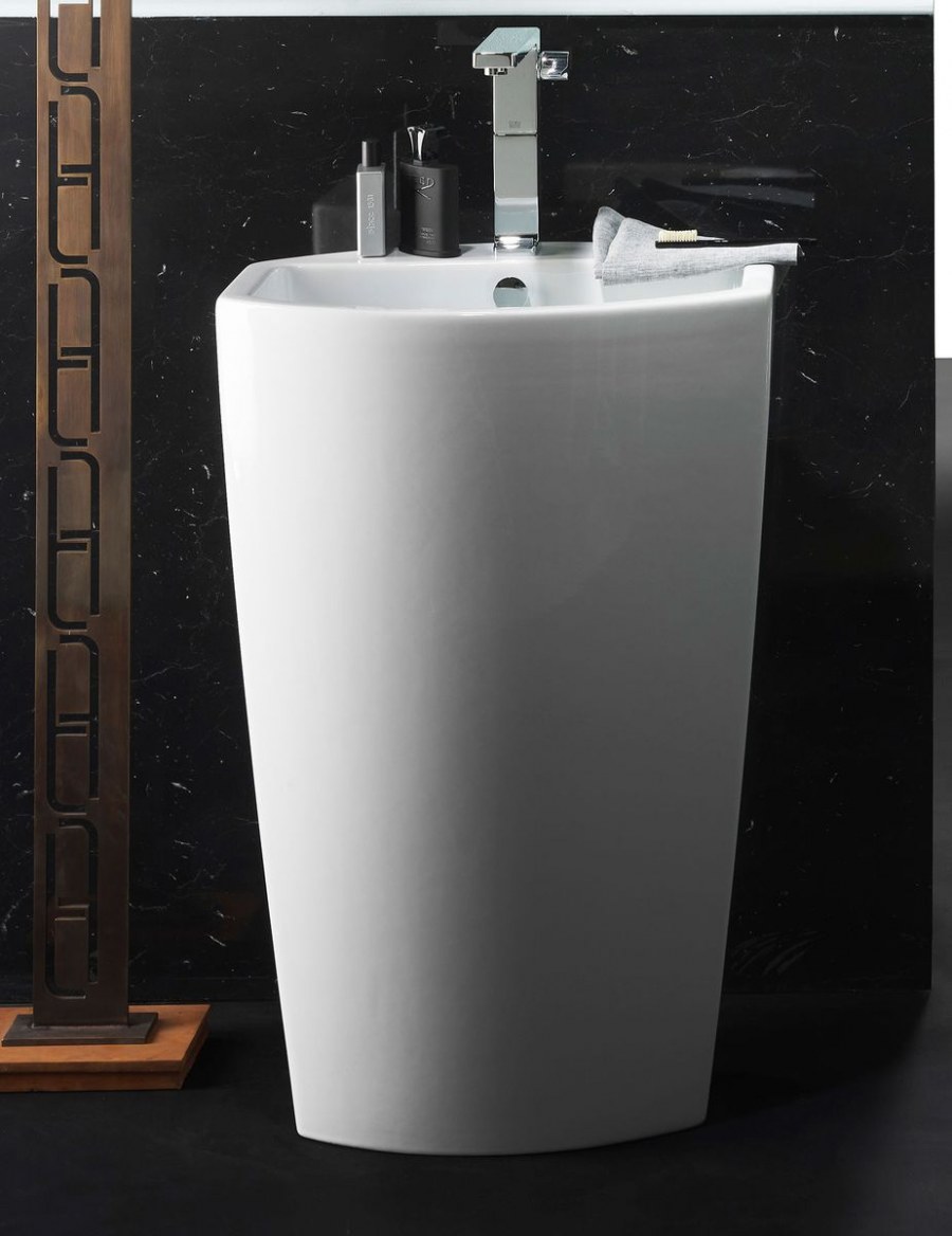 Cielo Fluid напольная раковина слив пол 45x45x82 Gloss White FLFREEC