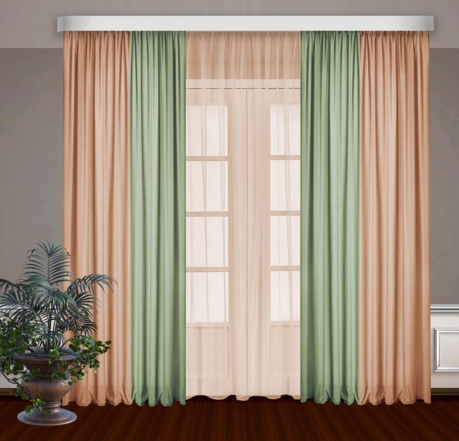 Шторы двухцветные комбинированные