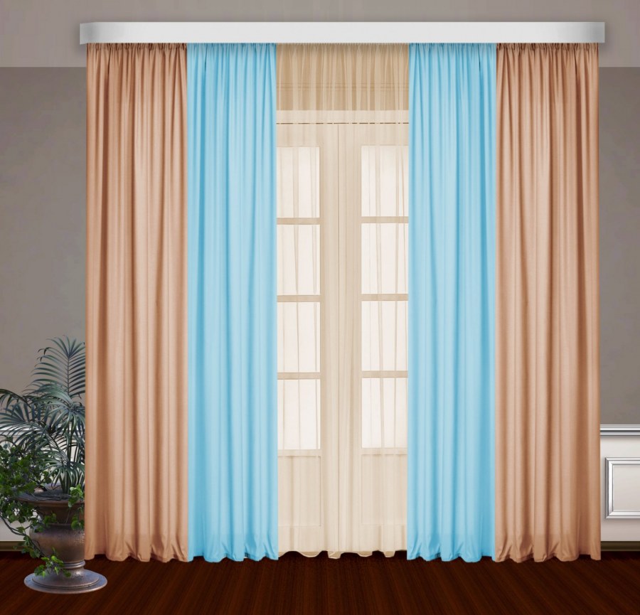 Комплект штор Касл бирюза