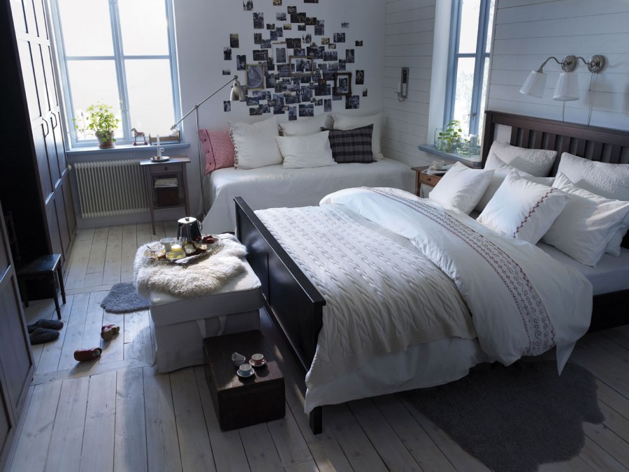 Отделка спальни в стиле икеа