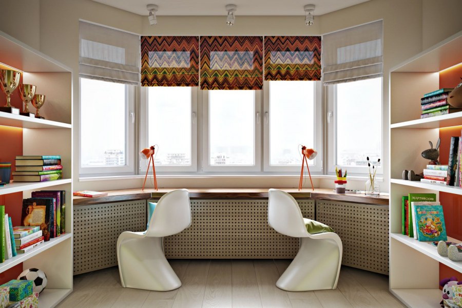 Рабочее место в эркере