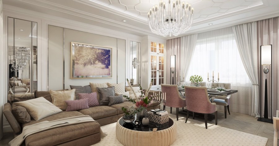 Гостиная в доме Неоклассика