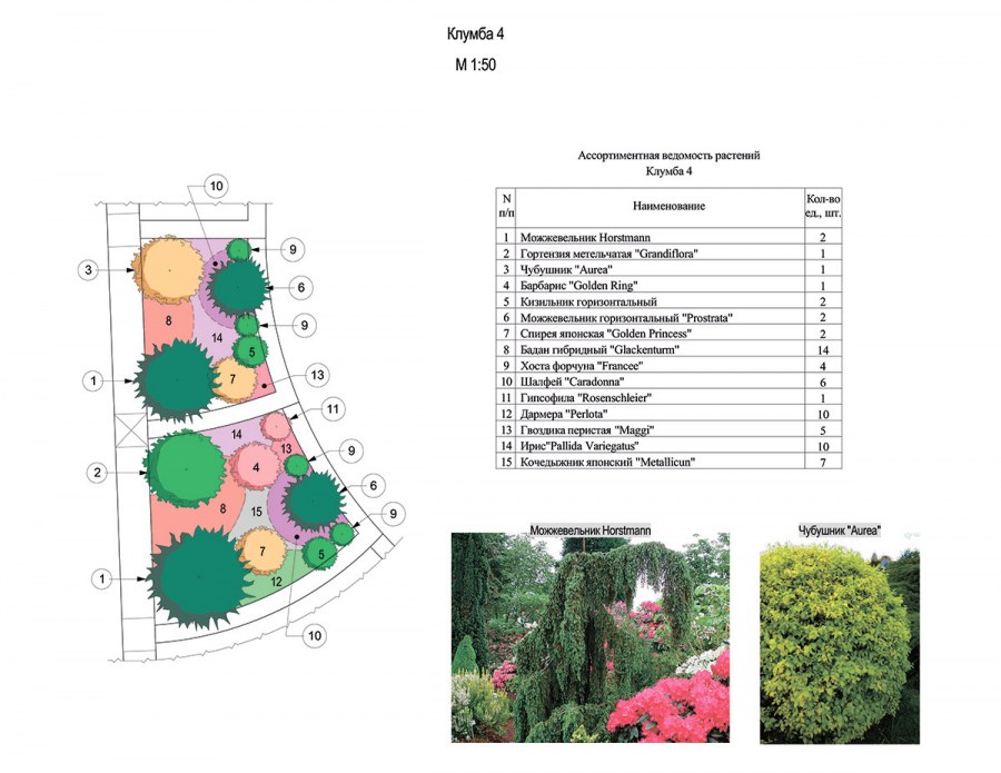 Ассортиментная ведомость растений для цветников